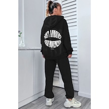Uyguntarz Unisex Dont Baskılı Eşofman Takımı Siyah