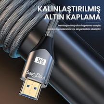 8k 60hz 4k 120hz 48 Gbps Hdr Arc Hdcp Örgülü Hdmı 2.1 Kablo 1 Metre
