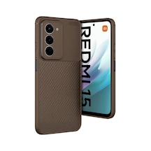 Xiaomi Redmi 15 4g Uyumlu Auto Focus Karbon Kapak - Kahverengi