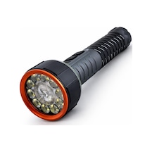 Tr Şarjlı Pil Göstergeli Mıknatıslı El Feneri 3000 Lümen 7 Mod Usb Şarjlı Led Kamp Araç Tamir Feneri