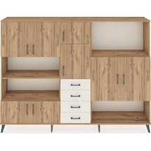 Arges Dolap 10 Raflı 4 Çekmeceli 8 Kapaklı 220x30x163 Çam-çam/ayt Çam-çam/aytaşı