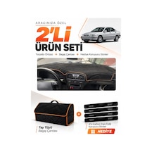 E-biz Volvo S40 1996-2002 Uyumlu Torpido Örtüsü + Tay Tüyü Çanta - Siyah-kahverengi - Vo001