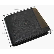 Westpolo Hakiki Deri Kağıt Para Ve Bol Kart Bölmeli Slim Unisex Cüzdan - Siyah-haki Siyah-cr Haki