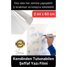 Kendinden Yapışkanlı Şeffaf Tahta Filmi 200x60 Cm Okul Kreş Ofis Not Alma Yazı Çalışma Panosu Folyo Çok Renkli