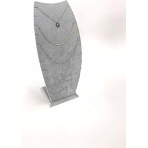 Yerli Üretim Dubai Model Süet Kumaş Gri Renk 25/12 Cm Kolye -zincir Ayaklı Stand Çok Renkli