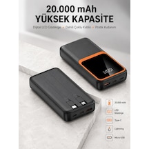 Dijital Ekranlı 20.000 Mah Powerbank 22.5w Hızlı Şarj + Çoklu Bağlantı Seçeneği Yeni Nesil - Lisinya Çok Renkli