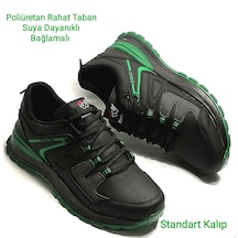 Wanderfull Erkek Siyah Yeşil Rahat Taban Yürüyüş Ve Spor Ayakkabı