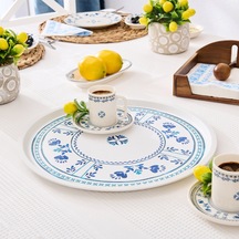 Zuccii Home Santorini Yuvarlak Tepsi - Renkli - 35,5 Cm Çok Renkli