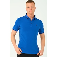 T8586 Dewberry Erkek Polo Yaka T-shırt-sax-2