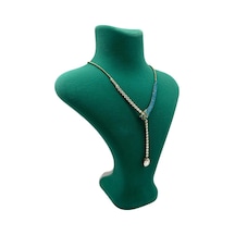 Yerli Üretim Londra Model Süet Kumaş Yeşil Renk 28/ 22 Cm Kolye Sergileme Mankeni Çok Renkli