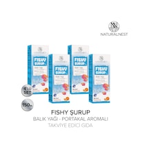 Naturalnest Fishy Portakal Aromalı Balık Yağı Şurup 4 Kutu