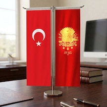 57.alay Sancağı Ve Türk Bayrağı Kırlangıç T Tipi Masa Bayrak Takımı Diğer