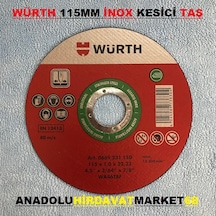 Würth 115 MM İnox Metal Kesici Taş Krom Metal Kesici Taş