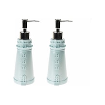 Banyo Seti Sıvı Sabunluk 2 Adet Deniz Feneri Mavi Model Poliresin Mavi Banyo Seti Sıvı Sabunluk 2 Adet Deniz Feneri Mavi Model Poliresin Mavi