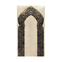 Bambu Namaz Seccadesi 80x130 Cm - Kaymaz Tabanlı Yumuşak Krem Siyah Krem