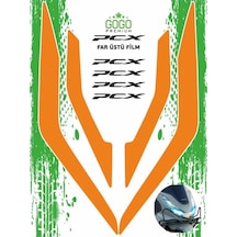 Honda Pcx 2021 - 2024 Uyumlu Far Üstü Film Turuncu