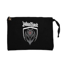 Judas Priest Bat Siyah Clutch Astarlı Cüzdan / El Çantası