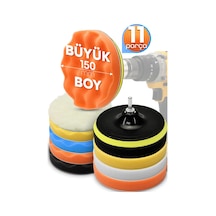 Büyük Boy 11 Parça 150mm Pasta Cila Polisaj Süngeri Seti Matkap Uyumlu Pasta Cila Parlatma Pedi Seti