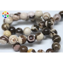 Jasper Zebra Taşı YARIM Dizi 8mm (18cm uzunluğundadır)