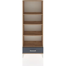 Arges Dolap 4 Raflı Tek Çekmeceli 60x30x163 Çam-antrasit Atlas Çam