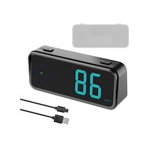 Tenfowee Araç Hud Görüntüleyici, Gps Hız/saat/yön Gösterimi, Led Renkli Ekran, Hız Aşımı Uyarısı, Kmh/mph Değiştirilebilir, Siyah Süpürge Askısı Yok