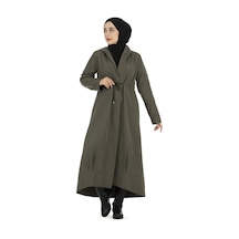 Sevitli Kapşonlu Eteği Volanlı Trençkot-haki-2713-haki Haki