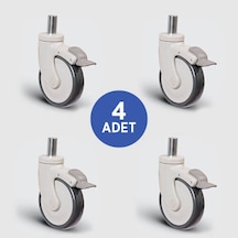 4 Adet EC03MBT125F Döner Pim Bağlantılı Frenli Plastik