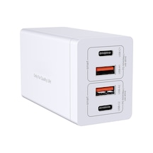 Symbee 65w Gallium Nitride Pd Şarj Aleti Beyaz Avrupa Standartı 4 Usb Port 2xtype-c + 2xusb-a Çoklu Cihaz Şarj Edici Siyah