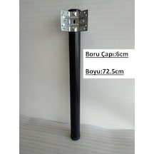Demontepark Siyah Metal Boru Ayak, Mutfak Masası,Camlı Masa Ayağı, 72,5Cm