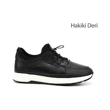 Gönderi(R) Gönderi R Erkek Siyah Likralı Lastik Bağcıklı Hakiki Deri Comfort Sneaker Ddma80442145 Siyah
