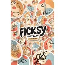 Abstre Yuvarlak Sticker Seti - 24 Adet Etiket Çıkartma Diğer