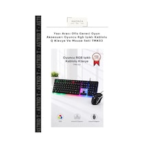 Yazı Aracı Ofis Gereci Oyun Aksesuarı Oyuncu Rgb Işıklı Kablolu Q Klavye Ve Mouse Seti Tmk03