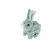 Sevimli Pelüş Tavşan Oyuncak Tavşan Gri Sesli Hareket Pilli 17cm