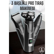 Mey İthalat Yüksek Performanslı 3 Başlıklı Profesyonel Tıraş Makinesi 5 Dk Hızlı Şarj