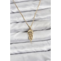 Lb 316l Çelik Zincir Gold Renk Deniz Anası Model Zirkon Taşlı Kadın Kolye - Tcxbko10842 Çok Renkli
