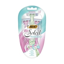 Miss Soleil Sensitive Kadın Tıraş Bıçağı 3'lü Blister 3 Bıçak , Oynar Başlık, Aloe Vera İle Zenginleştirilmiş Kayganlaştırıcı Jel Şerit