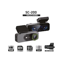 Sentinel Sc-200 2k Ahd Çift Kameralı Araç İçi Kamera Wi-fi, Gece Görüş, 24 Saat Park Modu, 170 Geniş Açı