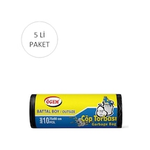 Battal Boy Çöp Torbası 75 X 90 Cm 10 Lu Rulo X 5 Paket 50 Adet Siyah
