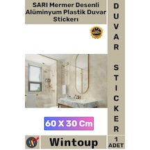 Sticker Su Geçirmez Kendinden Yapışkanlı Sarı Mermer Desenli Alüminyum Plastik Duvar Stickerı