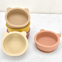 Qingmipy Bebekler İçin Pratik Silikon Yapışkan Tabak Ve Kaşık Seti - Taşınabilir Çocuk Yemek Kabı Çok Renk Seçeneği