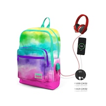 Coral High Kids Renkli Batik Desenli Dört Bölmeli Usb'li Okul Sırt Çantası 23839