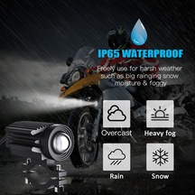 Padalink Motorcycle Led Feneri 60w 60000lm - Sarı Beyaz İki Renkli Işık, 600ft Projektör Mesafesi, 50000 Saat Ömür, Ip67 Su Geçirmez