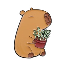 Sevimli Capybara Emaye Pimleri Karikatür Hayvan Metal Broş Gömlek Sırt Çantası Yaka B B