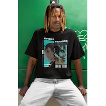 Eren Yeager Founding Titan Baskılı Unisex Oversize Attack On Tita Siyah