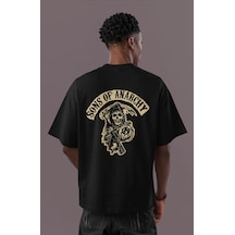Sons Of Anarchy Dizi Sırt Baskılı Unisex Oversize Tişört Siyah
