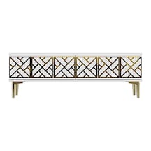 Tsa1238bg - Arextv120 Tv Stand, Tv Sehpası Beyaz - Gold 120cm