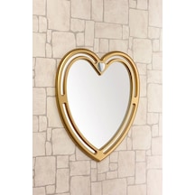 Dekoratif Kalp Boyalı Tek Ayna Gold