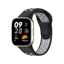 Zengemtx Newface Xiaomi Redmi Watch 3 Spor Delikli Kordon - Siyah-gri