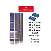 Dereceli Kalem Seti 10 Adet Faber Sınav Silgisi 2 Adet 2b 3 Adet 3b 3 Adet 4b 2 Adet 5b 2adet No Color