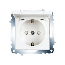 Viko Karre Beyaz ÇK Kapaklı Topraklı Priz Çerçevesiz - 90967012